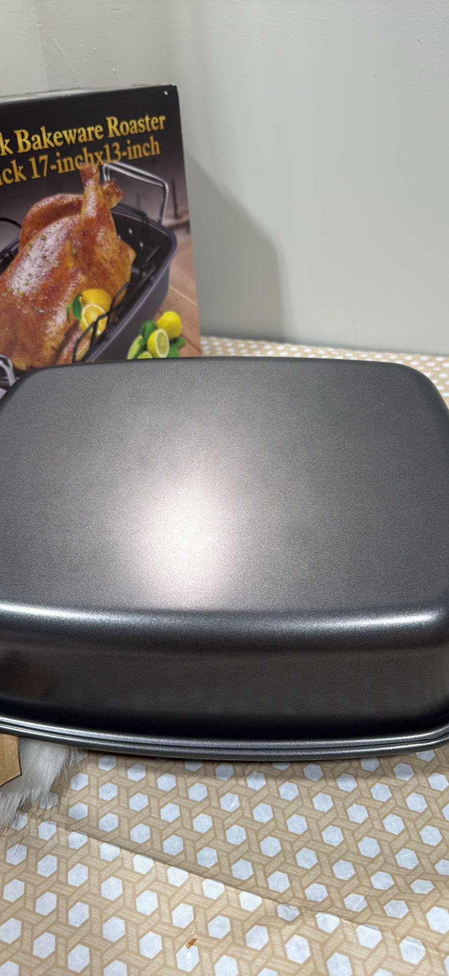 Cook N Home Nonstick Bakeware Roaster with Rack 17" x 13" — Even-Browning U-Rack │ Z3 Grade: 🟢 Brand New (Sealed)