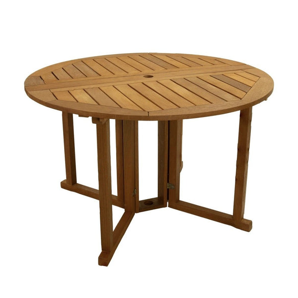 Sunnydaze Malaysian Hardwood Folding Gateleg Patio Table, Teak Oil Finish (LAM-772), Z3-01084, illustration, not our exact unit