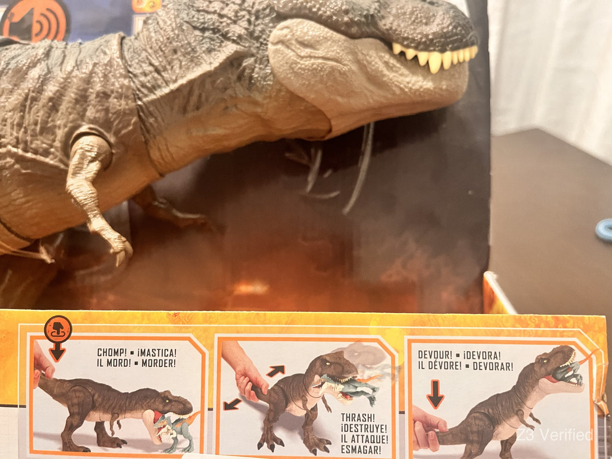Jurassic World Dominion Thrash 'N Devour Tyrannosaurus Rex (Mattel HDY55), Sealed, Z3-01113, view 4