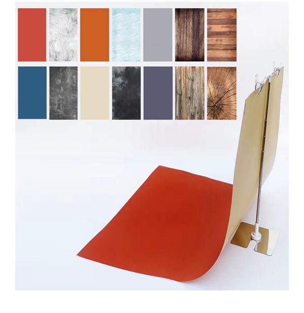 iProTech Double-Sided Photography Backdrop Set — Multi-Pattern Boards + Telescopic Stand │ Z3 Grade: 🟡 Open Box – Unused