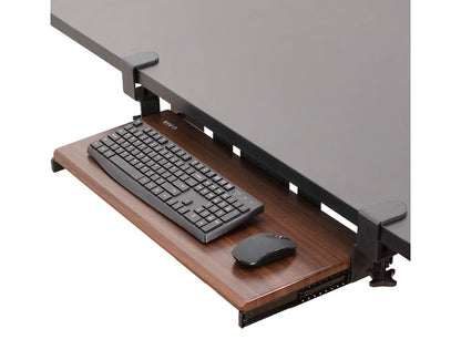 VIVO MOUNT-KB05E Large Clamp-on Under-Desk Keyboard Tray — 33" Wide Slide-Out Platform (No Drilling) │ Z3 Grade: 🟡 Open Box – Unused