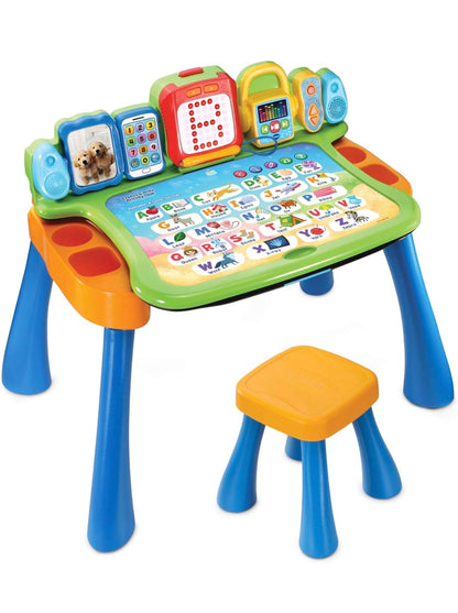 VTech Explore & Write Activity Desk — Interactive 4-in-1 Learning Desk, Stool & Magnetic Doodle Board │ Z3 Grade: 🟡 Open Box – Unused