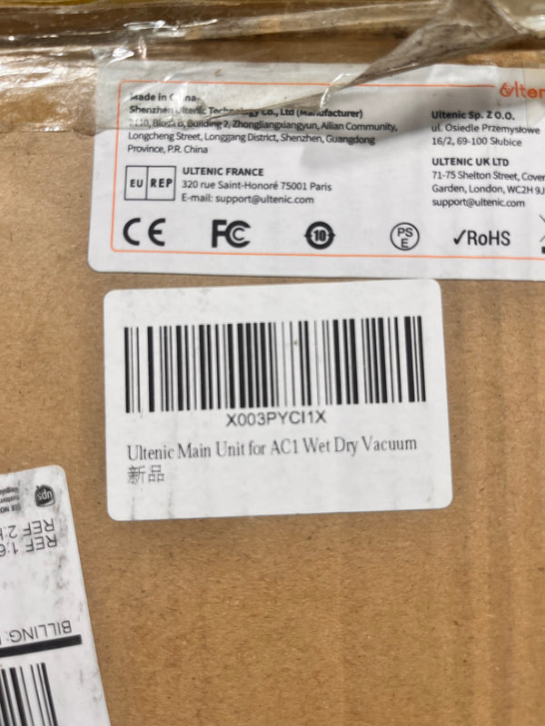 Ultenic AC1 Wet Dry Vacuum – Replacement Main Unit │ 🟡 Z3 Grade: Open Box – Unused