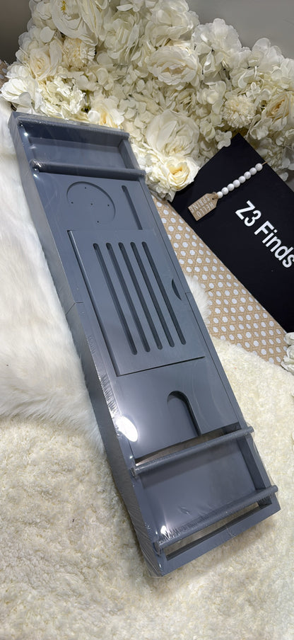 Bath Caddy Bathtub Tray — Slatted Phone & Tablet/Book Holder with Cup Slot │ Z3 Grade: 🟢 Brand New (Sealed)