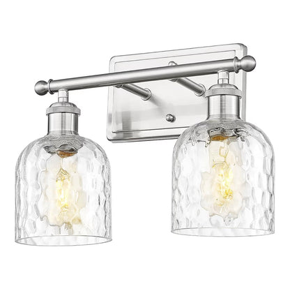 ZEYU 2-Light Bathroom Vanity Light (14") — Chrome Finish with Clear Hammered Glass │ Z3 Grade: 🟡 Open Box – Unused