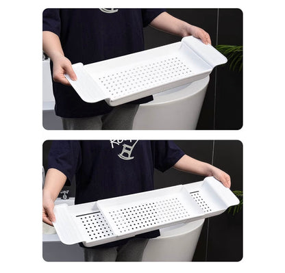 Expandable Bathtub Caddy Tray — Adjustable Over-Tub Rack with Drainage │ Z3 Grade: 🟡 Open Box – Unused