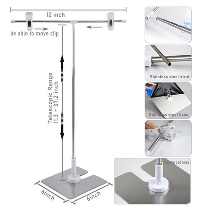 iProTech Double-Sided Photography Backdrop Set — Multi-Pattern Boards + Telescopic Stand │ Z3 Grade: 🟡 Open Box – Unused
