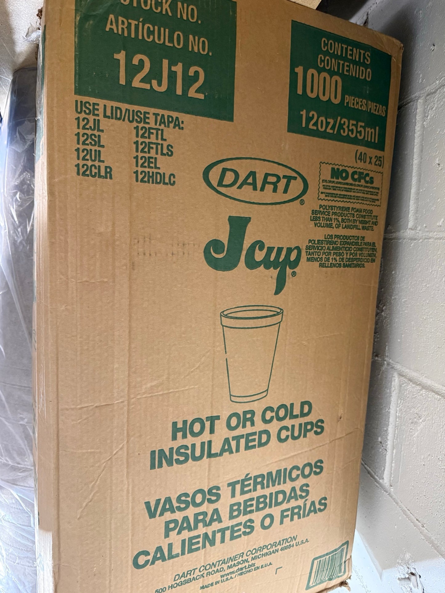 Dart J Cup Insulated Foam Cups — Bulk Cases (20oz + 12oz, Hot/Cold) │ Z3 Grade: 🟠 Inspected & Tested