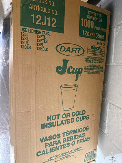 Dart J Cup Insulated Foam Cups — Bulk Cases (20oz + 12oz, Hot/Cold) │ Z3 Grade: 🟠 Inspected & Tested