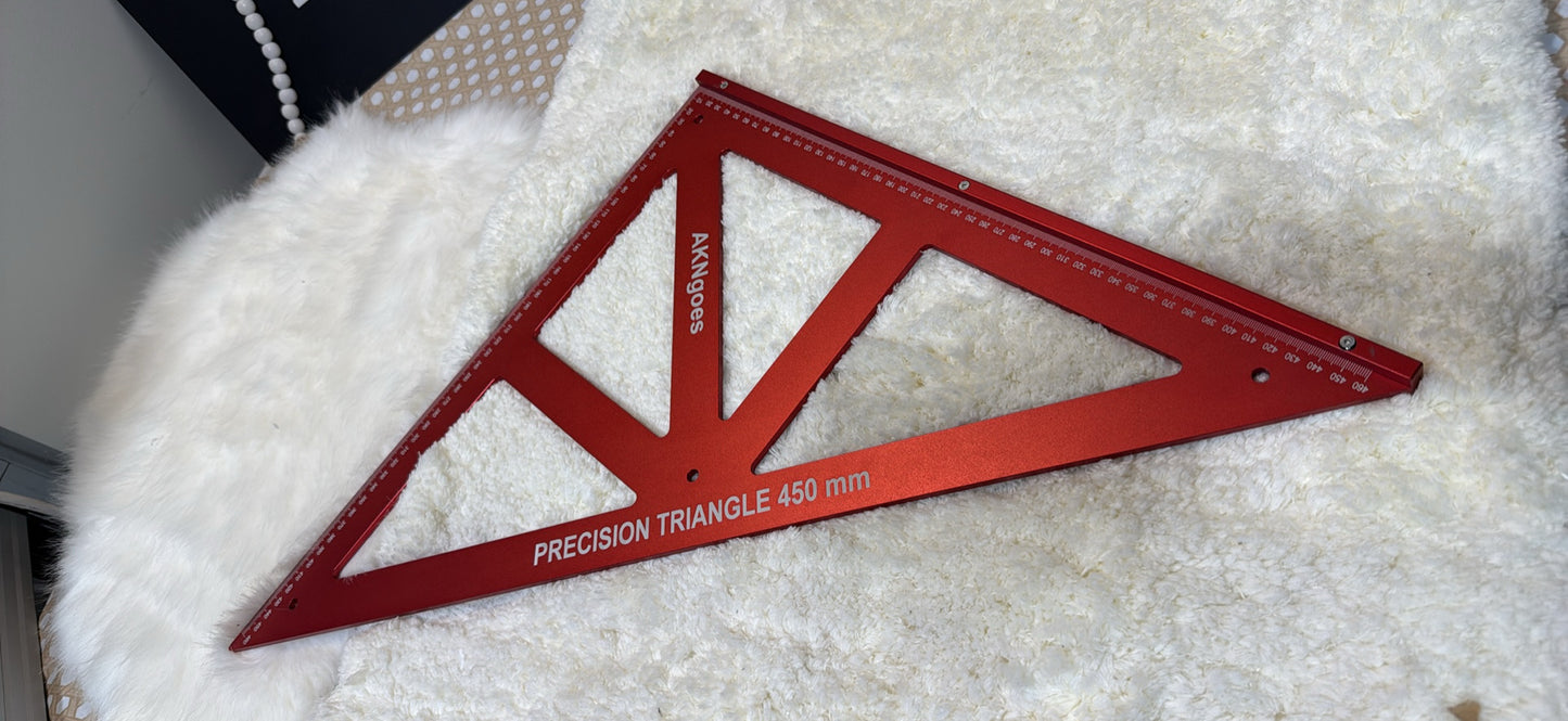 AKNgoes Precision Triangle Square 18" / 450mm — Aluminum Imperial & Metric Framing Square │ Z3 Grade: 🟡 Open Box – Unused