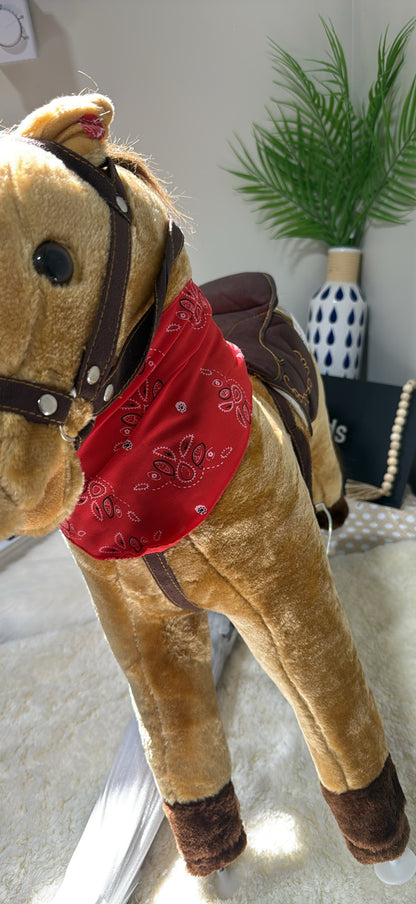 Plush Standing Toy Horse — Saddle, Bridle & Bandana │ Z3 Grade: 🟡 Open Box – Unused
