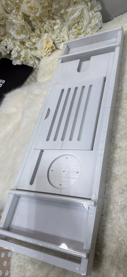 Expandable Bathtub Caddy Tray — Adjustable Bath Board with Phone & Accessory Slots │ Z3 Grade: 🟡 Open Box – Unused