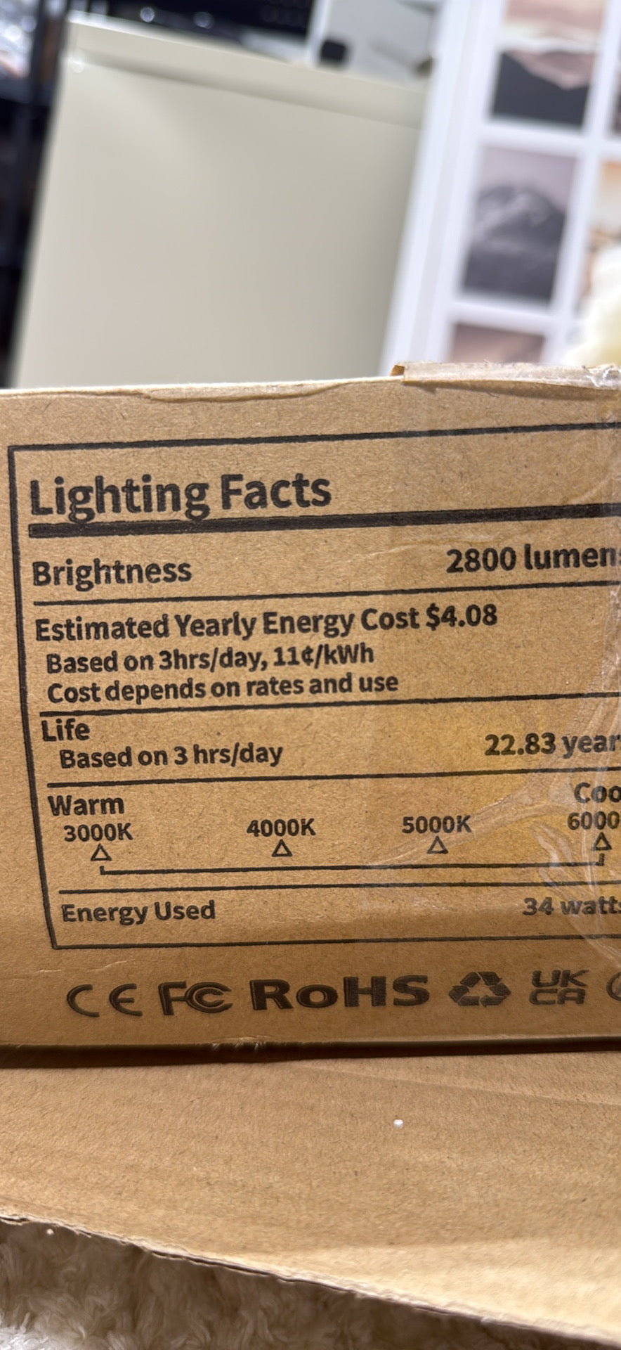 OUTON LED Floor Lamp — 70" Torchiere with 4 Color Temperatures & Remote │ Z3 Grade: 🟢 Brand New (Sealed)