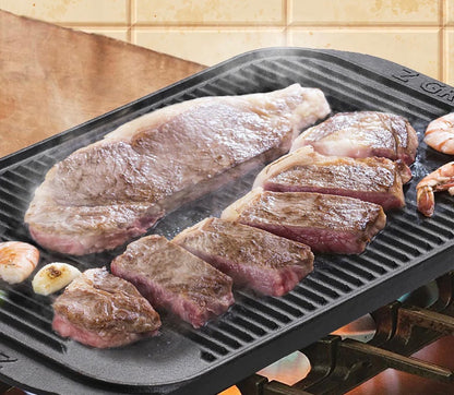 Z GRILLS Cast Iron 2-in-1 Reversible Griddle / Grill Pan — Dual-Sided Smooth + Ribbed Cooking Surface │ Z3 Grade: 🟡 Open Box – Unused