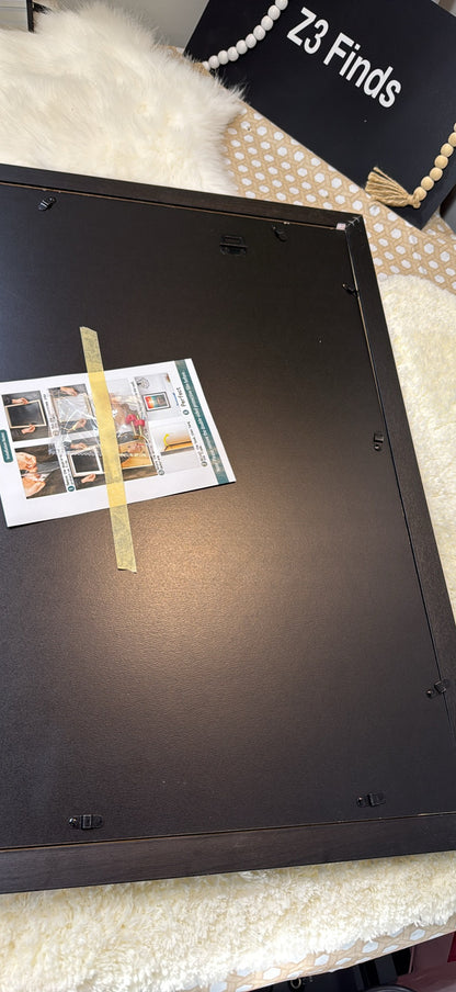 Generic Picture Frame — Black Wood-Look Frame with White Mat │ Z3 Grade: 🟢 Brand New (Sealed)