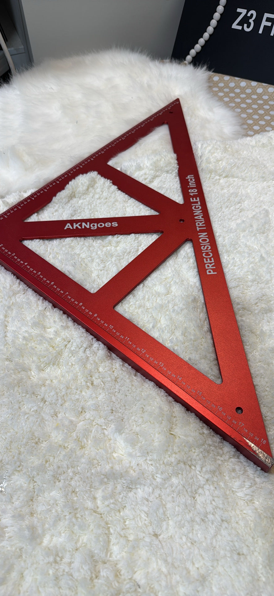 AKNgoes Precision Triangle Square 18" / 450mm — Aluminum Imperial & Metric Framing Square │ Z3 Grade: 🟡 Open Box – Unused