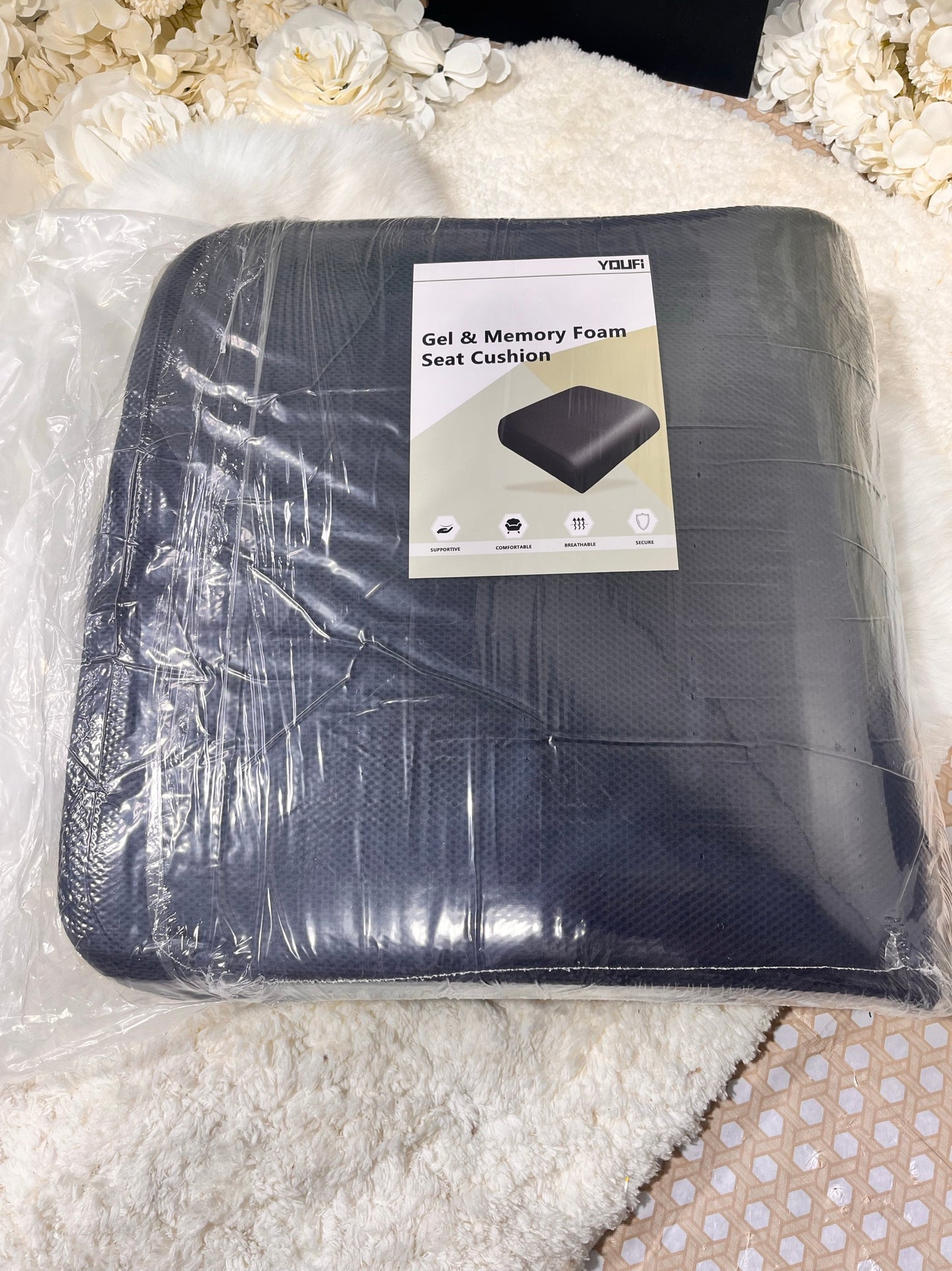 Extra Thick Gel & Memory Foam Seat Cushion │ 🟡 Z3 Grade: Open Box – Unused