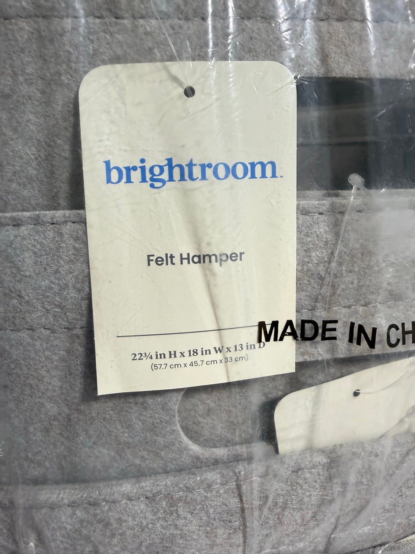 brightroom Felt Hamper — Soft Recycled-Felt Laundry Basket with Carry Handles │ Z3 Grade: 🟢 Brand New (Sealed)