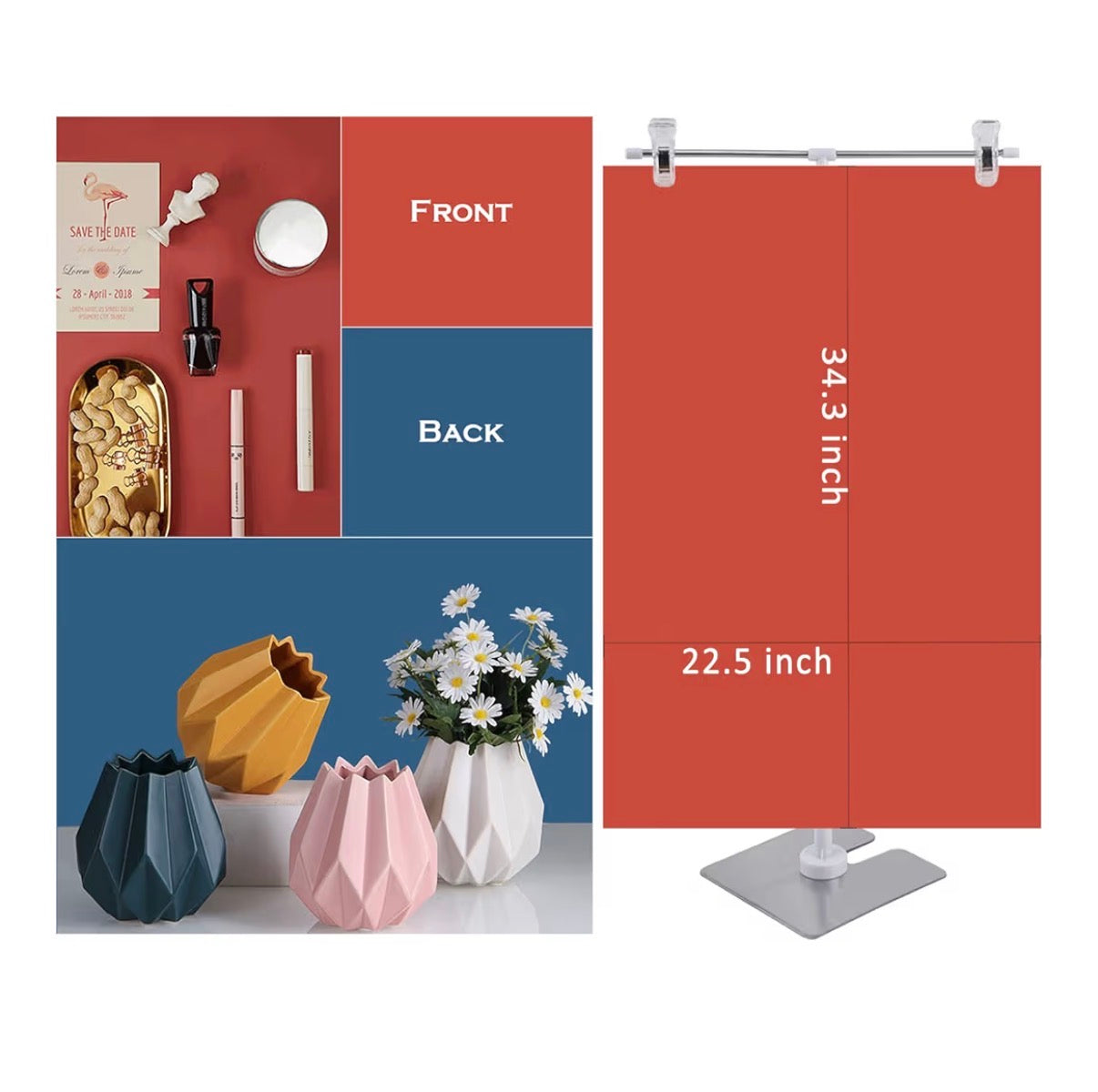 iProTech Double-Sided Photography Backdrop Set — Multi-Pattern Boards + Telescopic Stand │ Z3 Grade: 🟡 Open Box – Unused