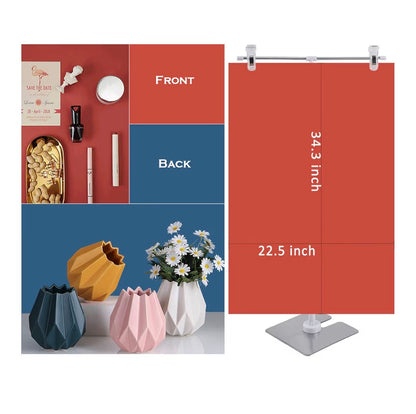 iProTech Double-Sided Photography Backdrop Set — Multi-Pattern Boards + Telescopic Stand │ Z3 Grade: 🟡 Open Box – Unused