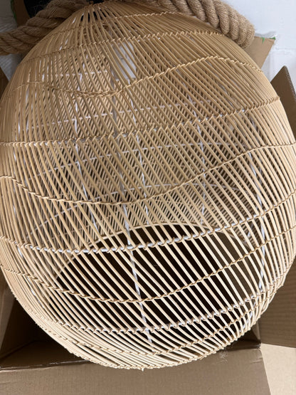 Arturesthome Woven Rattan Globe Pendant Light — Boho Hemp-Rope Cord │ Z3 Grade: 🟡 Open Box – Unused