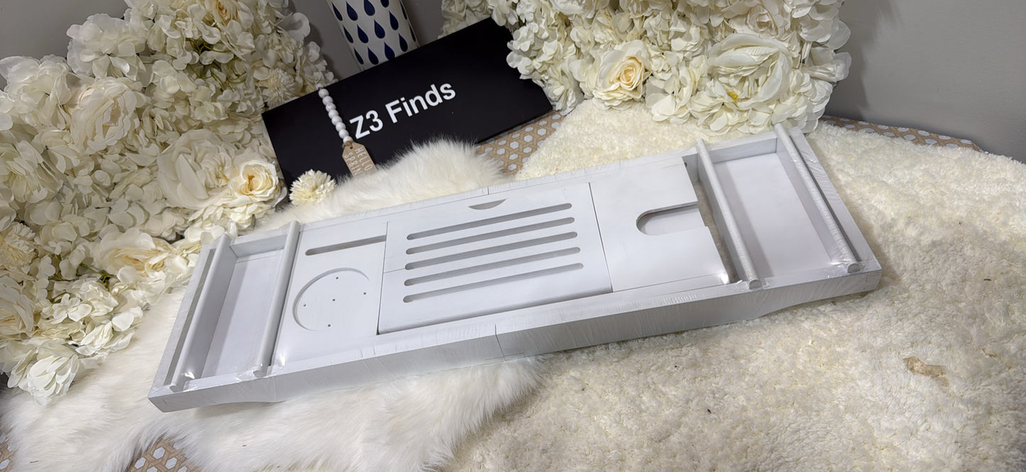 Expandable Bathtub Caddy Tray — Adjustable Bath Board with Phone & Accessory Slots │ Z3 Grade: 🟡 Open Box – Unused