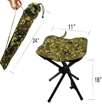 Camouflage Folding Camp Stool — 4-Leg Portable Slacker Stool with Carry Bag │ Z3 Grade: 🟡 Open Box – Unused