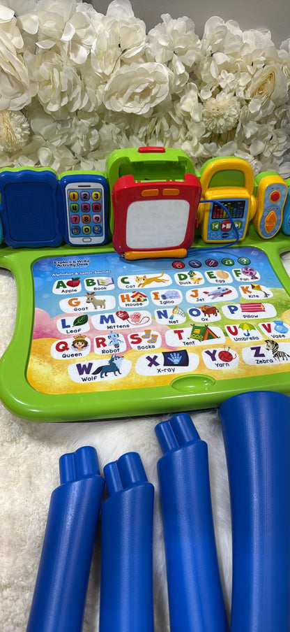 VTech Explore & Write Activity Desk — Interactive 4-in-1 Learning Desk, Stool & Magnetic Doodle Board │ Z3 Grade: 🟡 Open Box – Unused