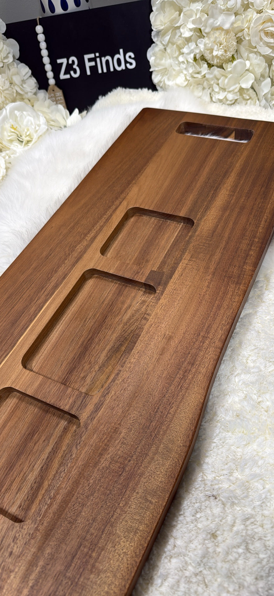 Babilonia Extra Large Acacia Serving Board — 36" Charcuterie Board with Handles │ Z3 Grade: 🟠 Inspected & Tested