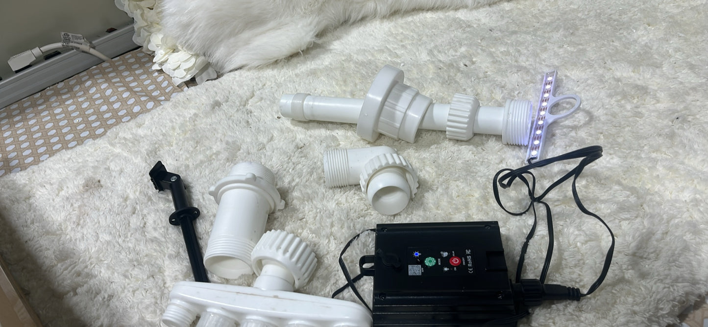 Solar LED Water Fountain Pump Kit with Multiple Nozzles │ 🟡 Z3 Grade: Open Box – Lightly Used