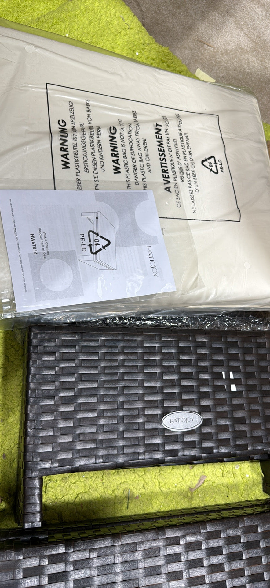 Patiojoy 2pc wicker dark brown │ 🟡 Z3 Grade: Open Box – Unused
