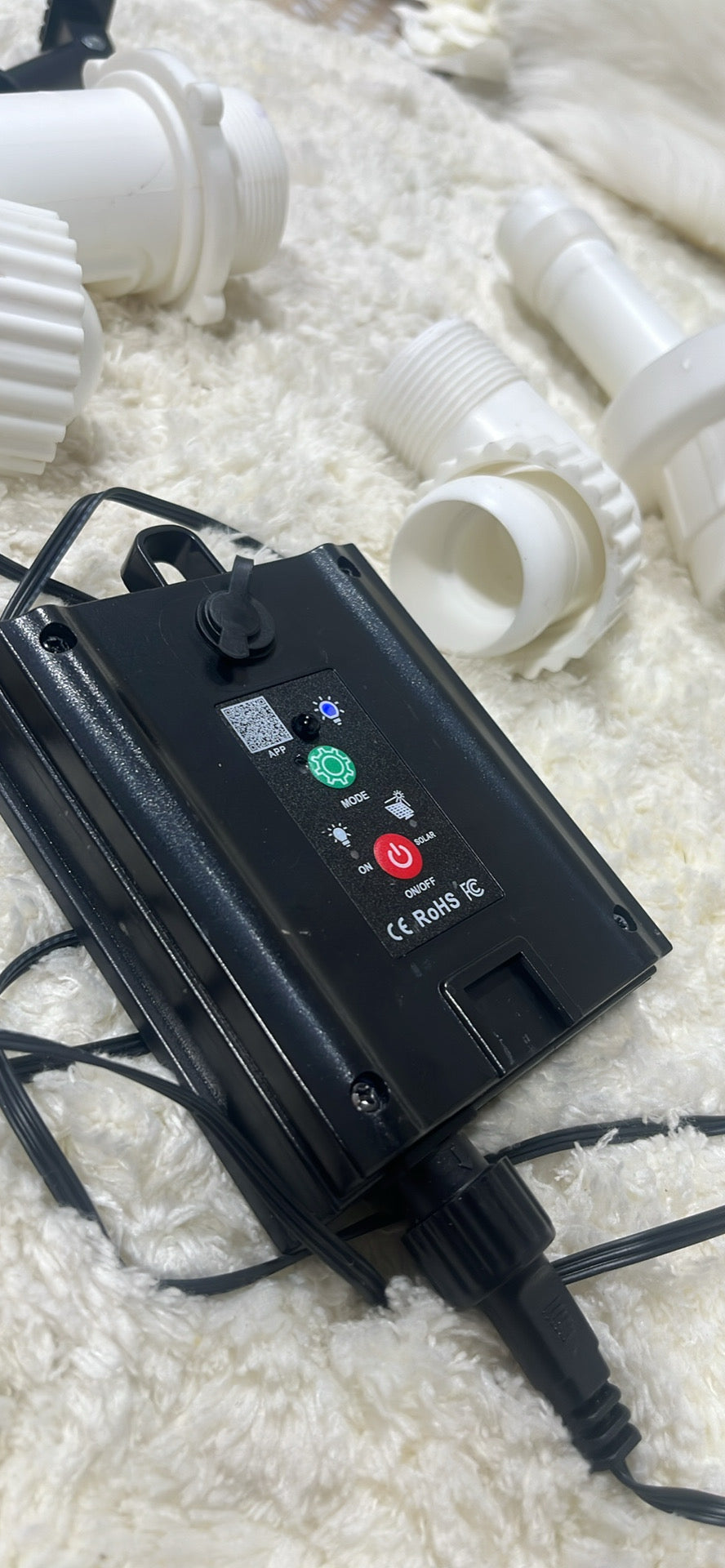 Solar LED Water Fountain Pump Kit with Multiple Nozzles │ 🟡 Z3 Grade: Open Box – Lightly Used