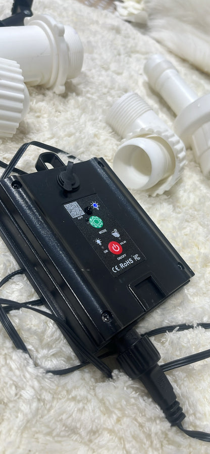 Solar LED Water Fountain Pump Kit with Multiple Nozzles │ 🟡 Z3 Grade: Open Box – Lightly Used