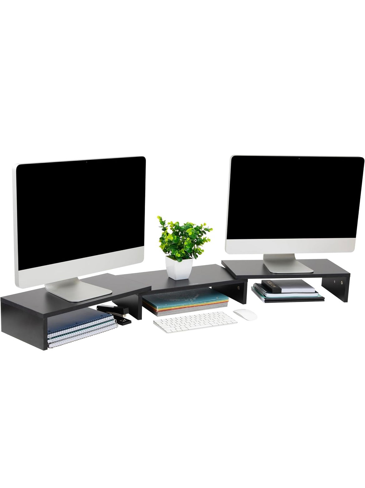 Mind Reader Dual Monitor Stand │ 🟤 Z3 Grade: Value – Parts Missing