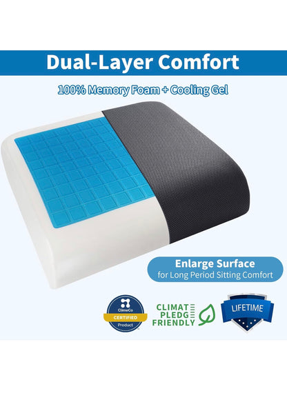 Extra Thick Gel & Memory Foam Seat Cushion │ 🟡 Z3 Grade: Open Box – Unused