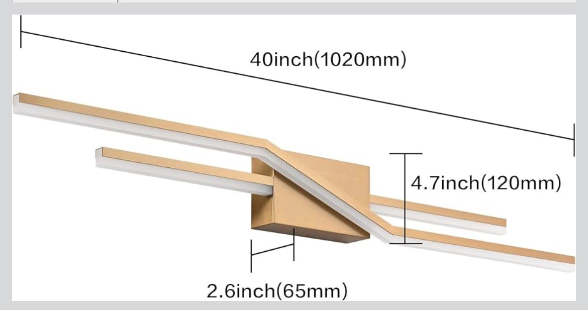 SOLFART 40" LED Bathroom Vanity Light – Brushed Gold │ 🟡 Z3 Grade: Open Box – Unused