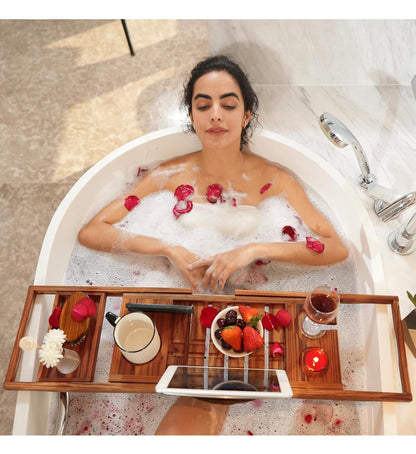 VaeFae Premium Teak Bathtub Tray │ 🟢 Z3 Grade: Brand New