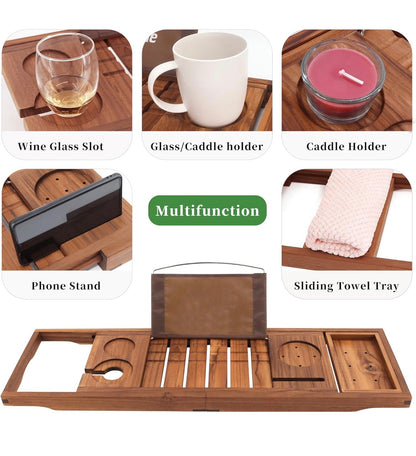 VaeFae Premium Teak Bathtub Tray │ 🟢 Z3 Grade: Brand New