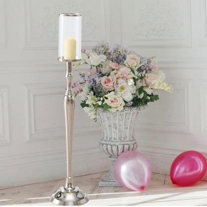 WHW Amara 43" Silver Lantern Candle Holder │ 🟡 Z3 Grade: Open Box – Unused