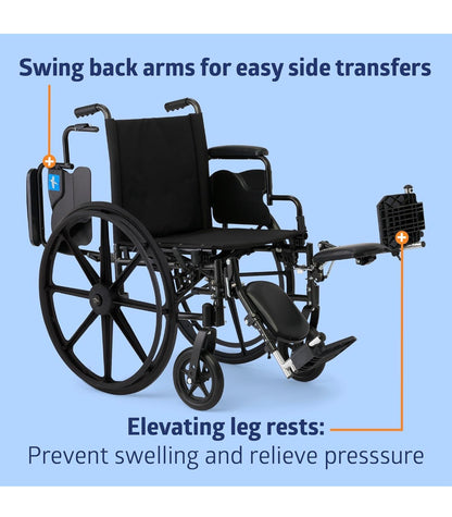Guardian K4 Lightweight Transport Chair – 18" Seat Width │ 🟢 Z3 Grade: Brand New
