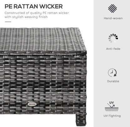 Outsunny Patio Rattan Ottoman / Wicker Footrest – Grey │ 🟡 Z3 Grade: Open Box – Unused