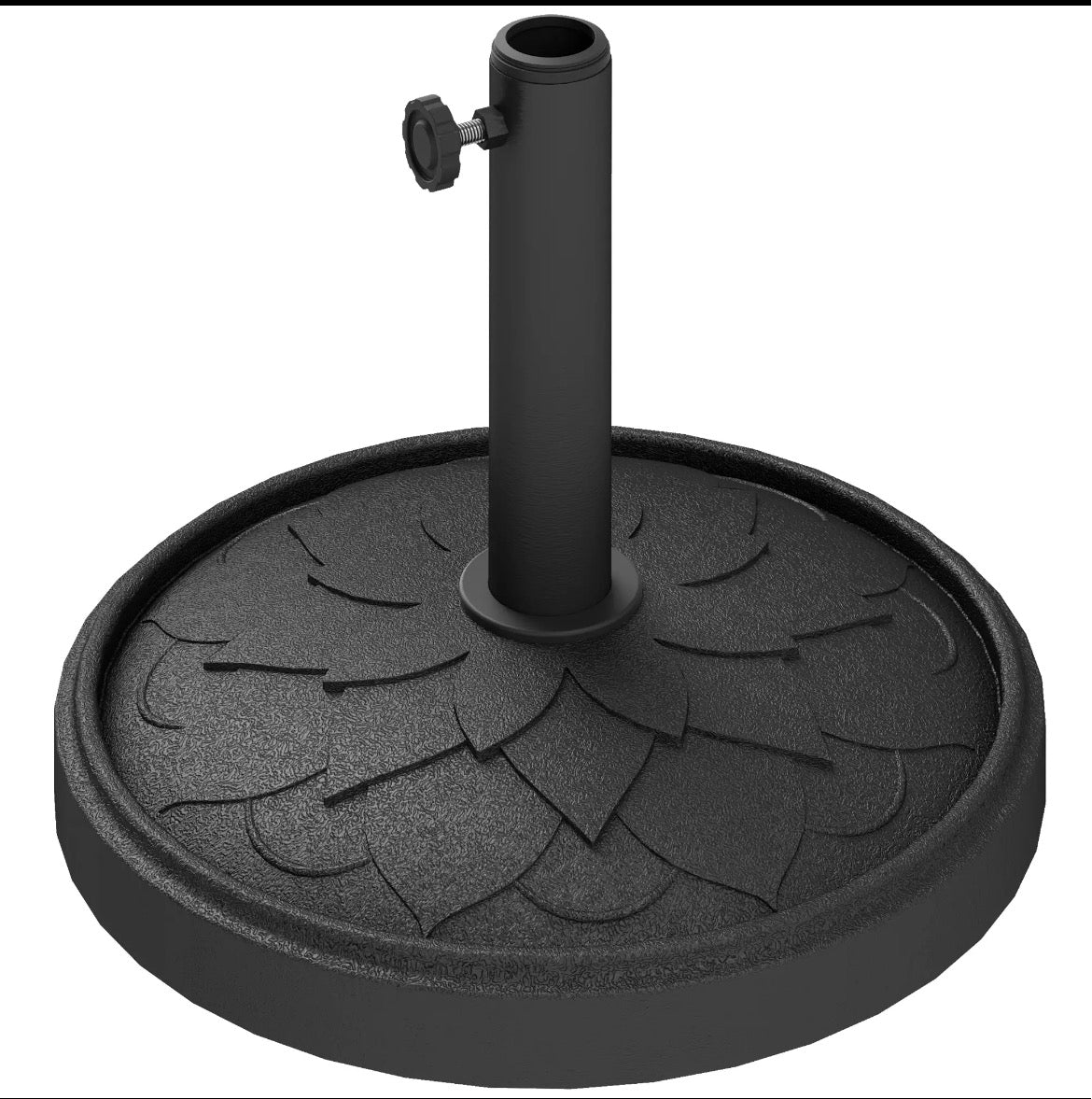 Outsunny Round Patio Umbrella Base – 26 lbs Resin, Black │ 🟠 Z3 Grade: Inspected & Tested