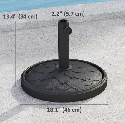 Outsunny Round Patio Umbrella Base – 26 lbs Resin, Black │ 🟠 Z3 Grade: Inspected & Tested