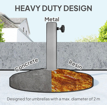 Outsunny Round Patio Umbrella Base – 26 lbs Resin, Black │ 🟠 Z3 Grade: Inspected & Tested