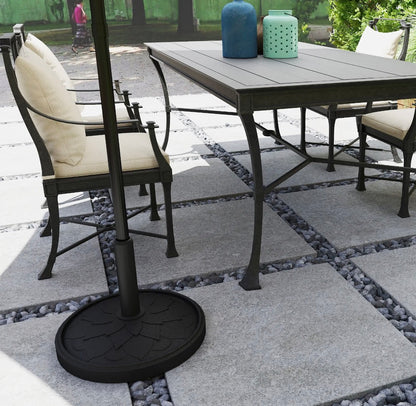 Outsunny Round Patio Umbrella Base – 26 lbs Resin, Black │ 🟠 Z3 Grade: Inspected & Tested