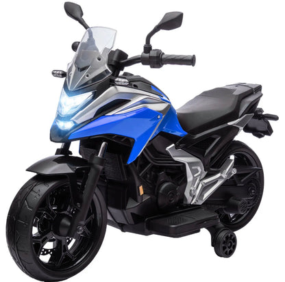 Qaba Honda 12V Ride-On Motorbike - Used Once, Lights, Music, Blue │ 🟤 Z3 Grade: Value – Cosmetic Damage