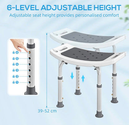 HOMCOM Adjustable Shower/Bath Chair (713-052V00GY, Grey) │ 🟡 Z3 Grade: Open Box – Unused