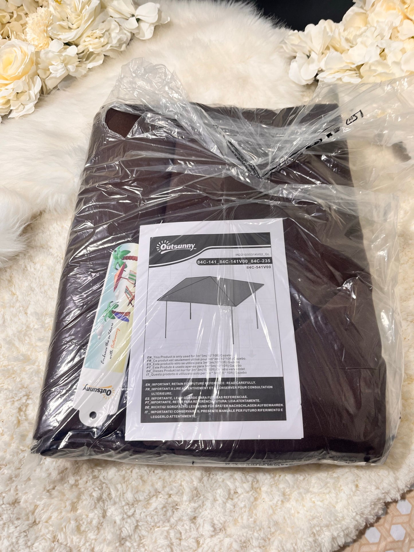Outsunny 10x10 Gazebo Canopy Replacement Top (84C-141CF, Coffee) │ 🟡 Z3 Grade: Open Box – Unused