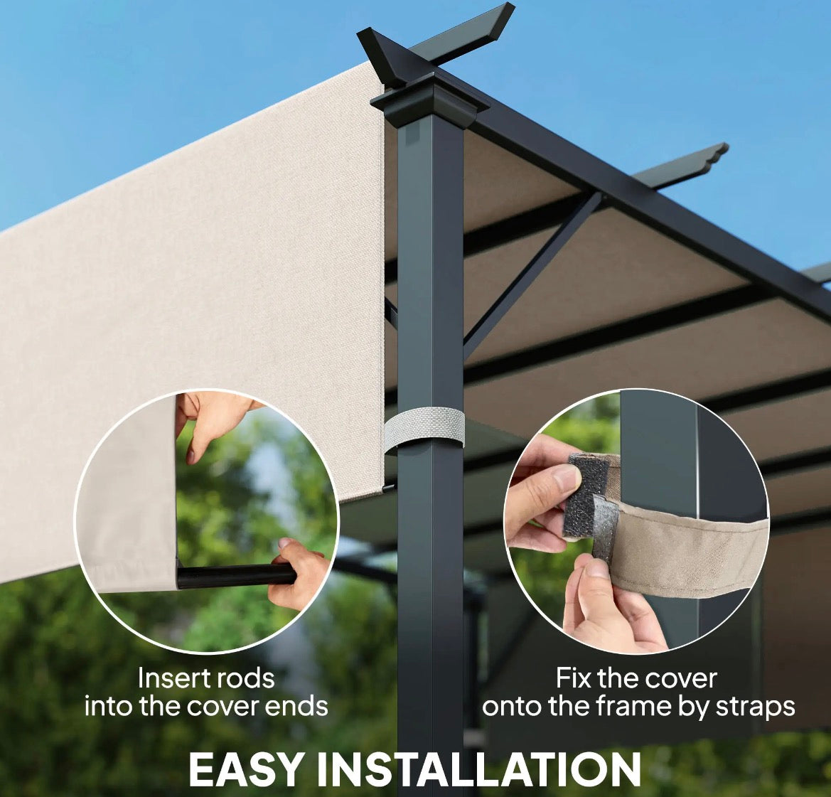 Outsunny Pergola Replacement Canopy 2-Pack (84C-492V00KK, Khaki, 10x10) │ 🟡 Z3 Grade: Open Box – Unused