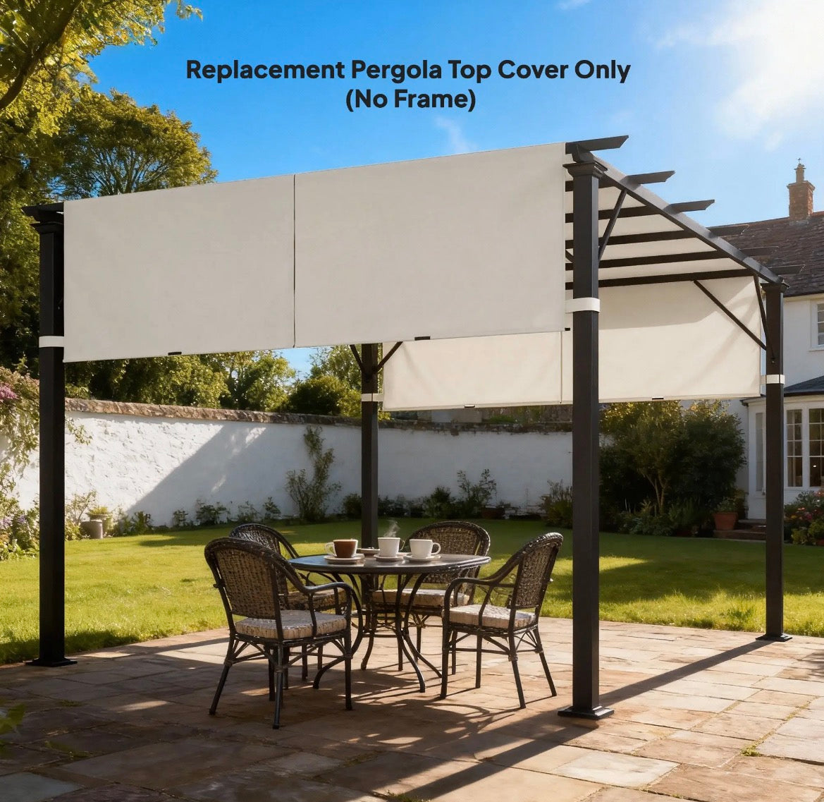 Outsunny Pergola Replacement Canopy 2-Pack (84C-492V00KK, Khaki, 10x10) │ 🟡 Z3 Grade: Open Box – Unused